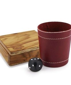 Problema - Teak Wood Box and Leather Dice Cup